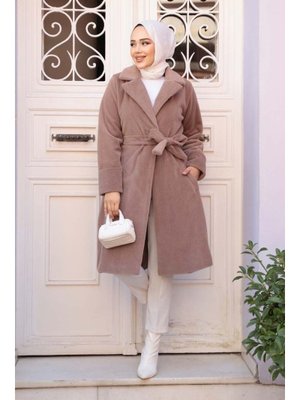 Neva Style Kemerli Vizon Süet Kap 62451v