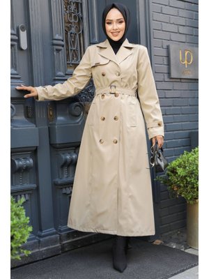 Neva Style Kemerli Bej Trençkot 61500bej