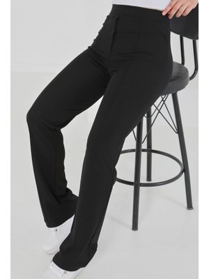 Tofisa Siyah Çimalı Spor Pantolon