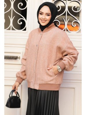 Neva Style Düğmeli Camel Bomber Ceket 9263c