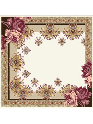 19v69 ITALIA Bordo Desenli İtalyan Şifon Eşarp Askısı İle Birlikte 110x110 Cm