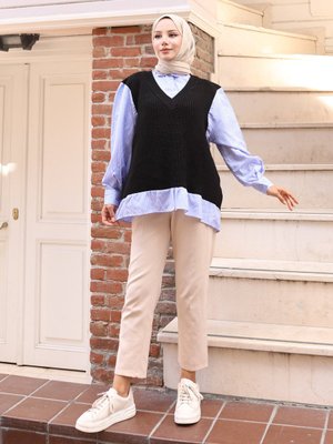 Vav Siyah Trikolu Gömlek