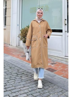 Neva Style Düğmeli Bisküvi Trençkot 9206bs