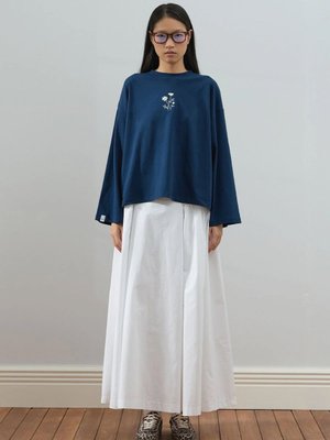 Ceylan Otantik Beyaz Pile Detay Etek