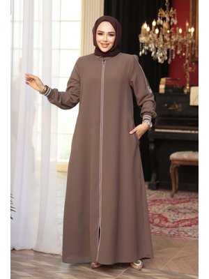 Neva Style Fermuarlı Vizon Ferace 26381v