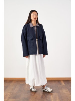 Mevra Beyaz Uzun Balon Etek