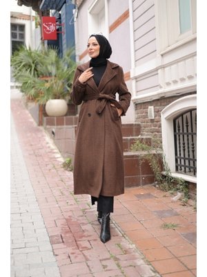 Kadeem Giyim Zühre Kuşaklı Balık Sırtı Kaşe