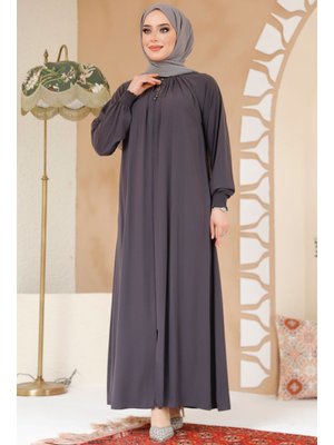 Neva Style Fermuarlı Siyah Ferace 45293fu