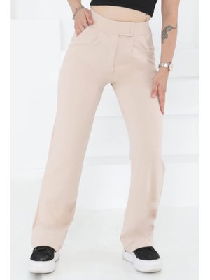 Tofisa Bej Cırtlı Spor Pantolon