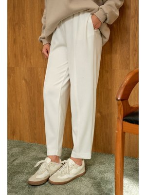 Locco Moda Beyaz Modal Pantolon