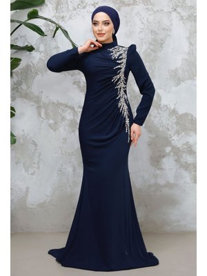 Neva Style Boncuk İşlemeli Lacivert 4964l