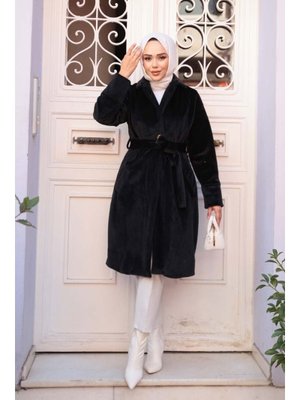 Neva Style Kemerli Siyah Süet Kap 62451s