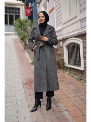 Kadeem Giyim Zühre Kuşaklı Balık Sırtı Kaşe