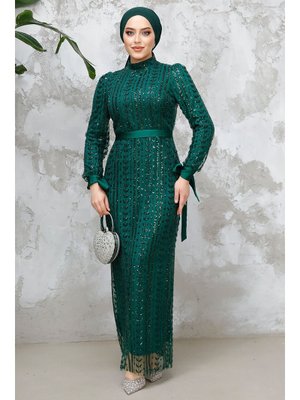 Neva Style Boncuk İşlemeli Zümrüt Yeşili 4891zy