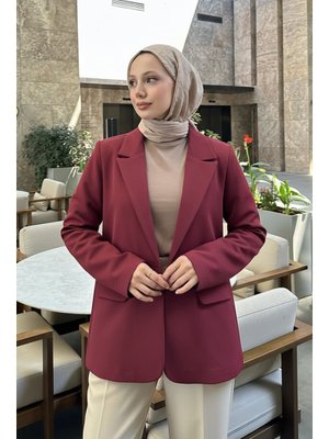 Salih Çelebi Bordo Scuba Blazer Ceket