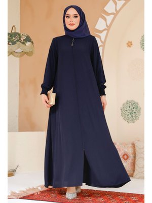 Neva Style Fermuarlı Lacivert Ferace 45287l