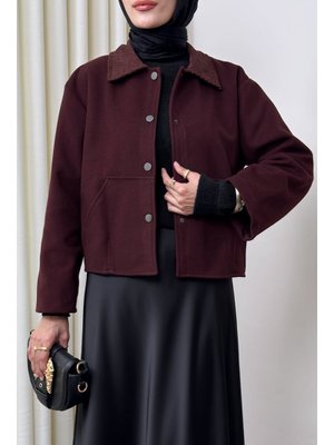 Salih Çelebi Bordo Kanguru Cepli Ceket