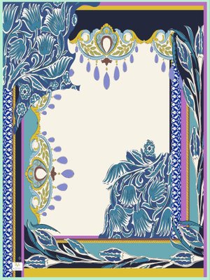 19v69 ITALIA Turkuaz Desenli İtalyan Şifon Eşarp Askısı İle Birlikte 110x110 Cm