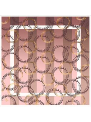 19v69 ITALIA Antrasit Geometrik Desen Black Seri Twill Eşarp Askısı İle Birlikte 90x90 Cm Siyah Gold