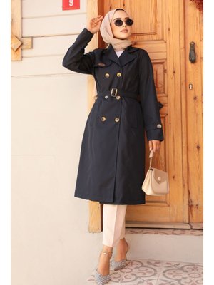 Neva Style Kemerli Lacivert Trençkot 60500l