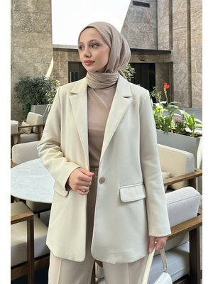 Salih Çelebi Taş Rengi Scuba Blazer Ceket