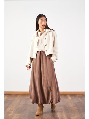 Mevra Uzun Balon Etek Kahve