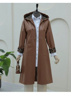 Podyumplus Taba Fermuarlı Kolu Katlamalı Deri Kap