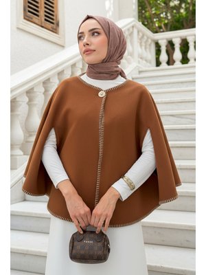 Salih Çelebi Taba Tek Düğmeli Kaşe Panço