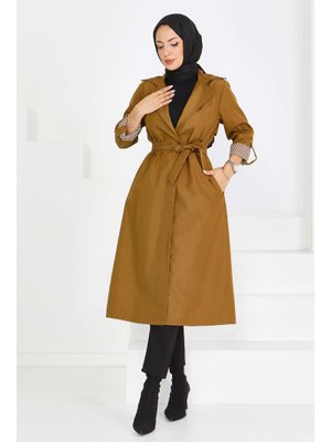 Tofisa Taba Çizgi Detaylı Miranda Trençkot