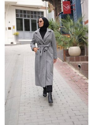 Kadeem Giyim Zühre Kuşaklı Balık Sırtı Kaşe