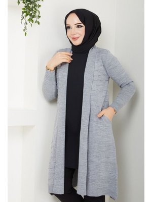 Pamuk Butik Cepli Salaş Hırka Acıkahve