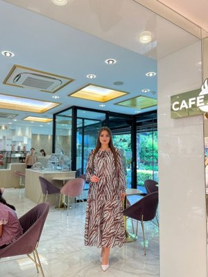 De White`s Kahverengi Çiçek Aksesuarlı Büyük Beden Alt Üst Takım