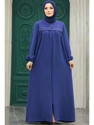 Neva Style Fermuarlı İndigo Mavisi Ferace 10533ım