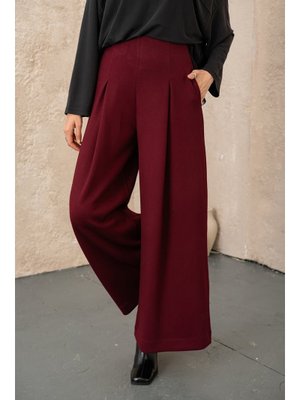 Locco Moda Bordo Pile Detay Pantolon