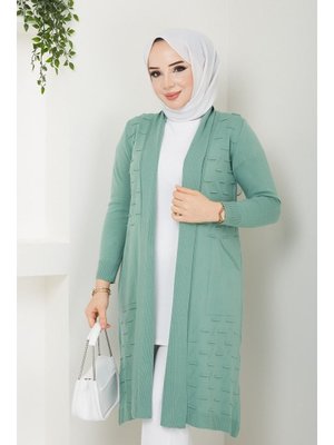 Pamuk Butik Cepli Salaş Hırka Acıkahve