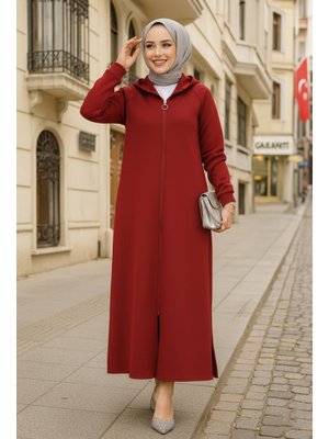 Neva Style Kapüşonlu Bordo Kap 72231br