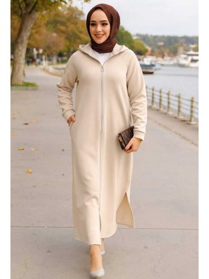 Neva Style Kapüşonlu Bej Kap 72231bej