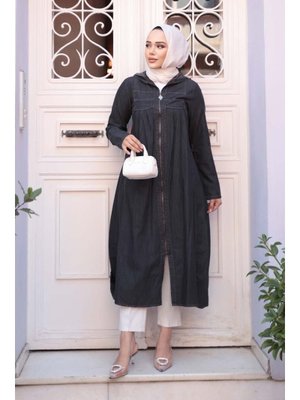 Neva Style Fermuarlı Siyah Kot Kap 7103s