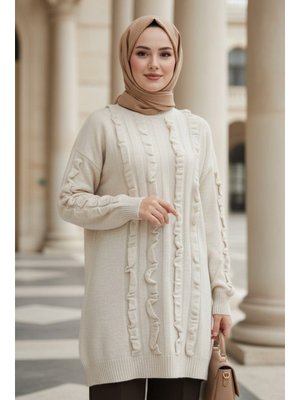 Neva Style Bej Triko Kazak Tunik 87703bej