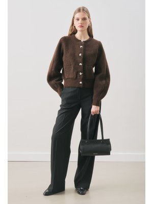 MANUKA Kahverengi Düğme Detaylı Hırka