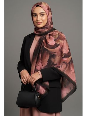 Tofisa Kahve Mystic Flora Serisi Pamuk Şal