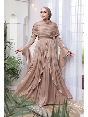 Neva Style Fırfır Detaylı Vizon 53981v