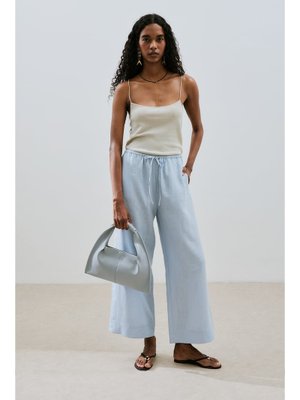 MANUKA Mavi Keten Bağlamalı Pantolon