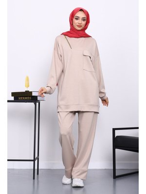 İmaj Butik Taş Tek Cepli Tunik Pantolonlu Modal Takım