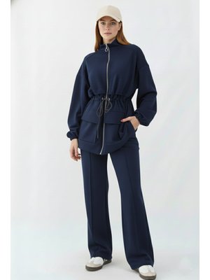 Benguen Lacivert Belden Büzgülü Scuba Takım