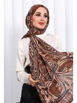 İmaj Butik Taba Desenli Kraş Şal