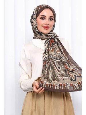 İmaj Butik Haki Desenli Kraş Şal