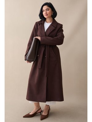 InStyle Astarlı Kaşe Kruvaze Acı Kahve Kaban