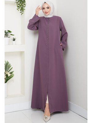 Hafsa Mina Gül Kurusu Gizli Patlı Çiçek Taşlı Ferace