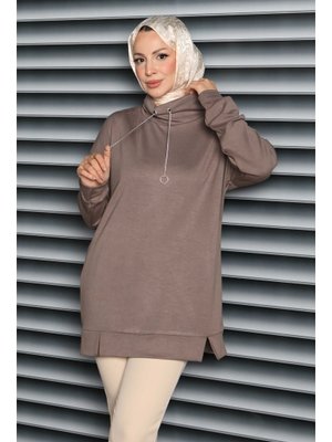 Tofisa Vızon Vizon Zincir Detaylı Modal Tunik